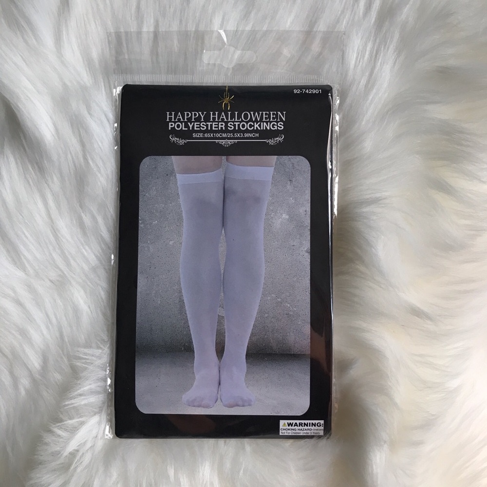 White nylon over the knee stockings